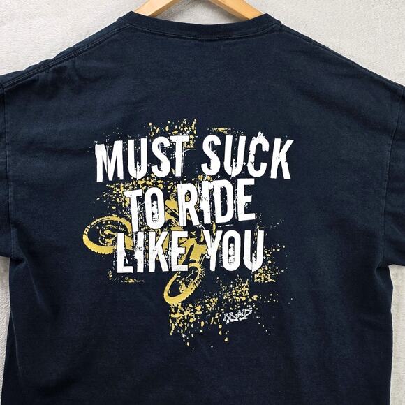 Vintage Mad Ink Motocross Shirt Mens XL Must Suck To Ride Like You Y2K Grunge - Picture 1 of 9